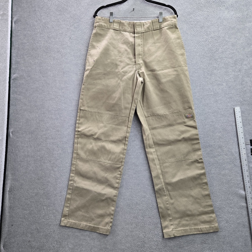 Dickies Men Pants 32X32 Brown Chino Twill Work Pants Button Loose 31" READ